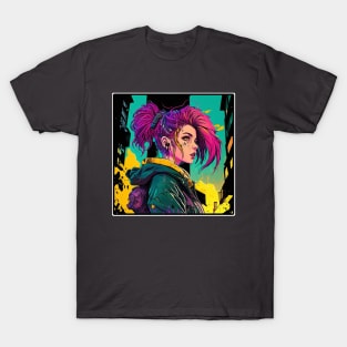Anime style Synthwave Girl T-Shirt